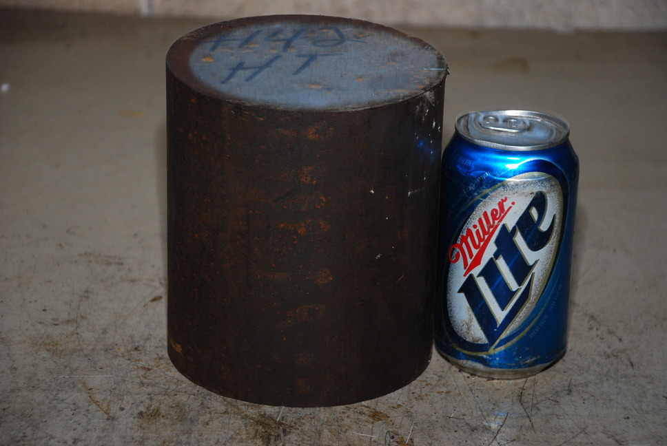 4142 Heat Treated 5.25" x 6" Steel Blacksmith Anvil Round Bar, 34 lbs.