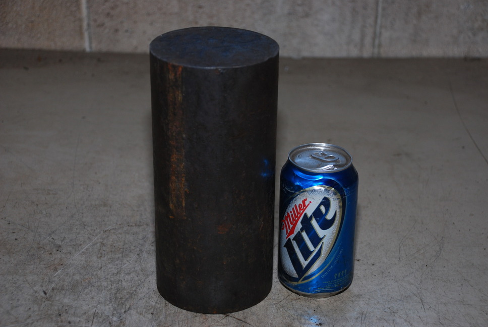 4340 Heat Treated Steel 4" x 8.5" Blacksmith Anvil Round Bar, 28 lbs.