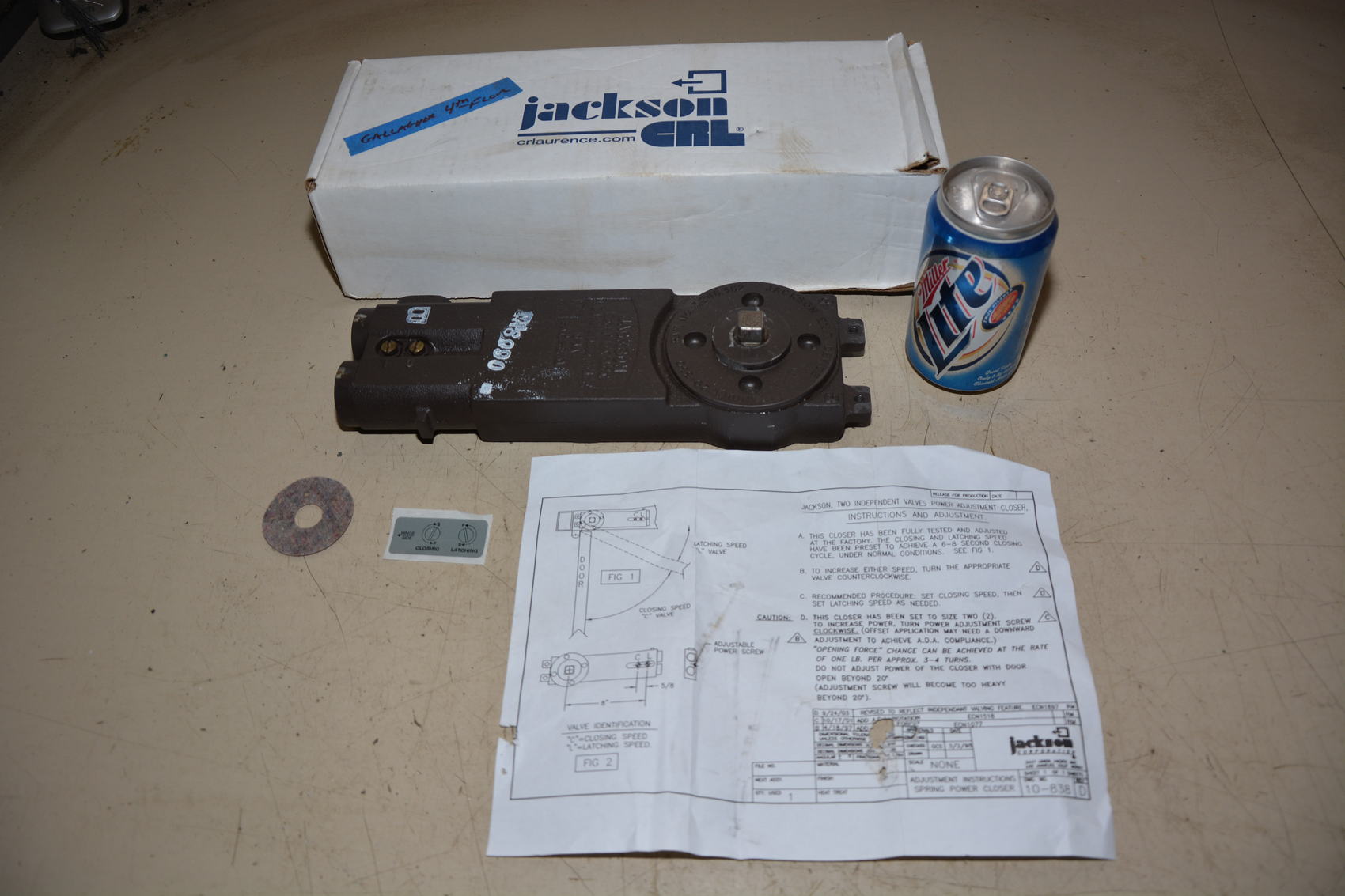 Jackson 20101M17 20330 105 NH Mech Ad O/H STD 313K17 EA door closer