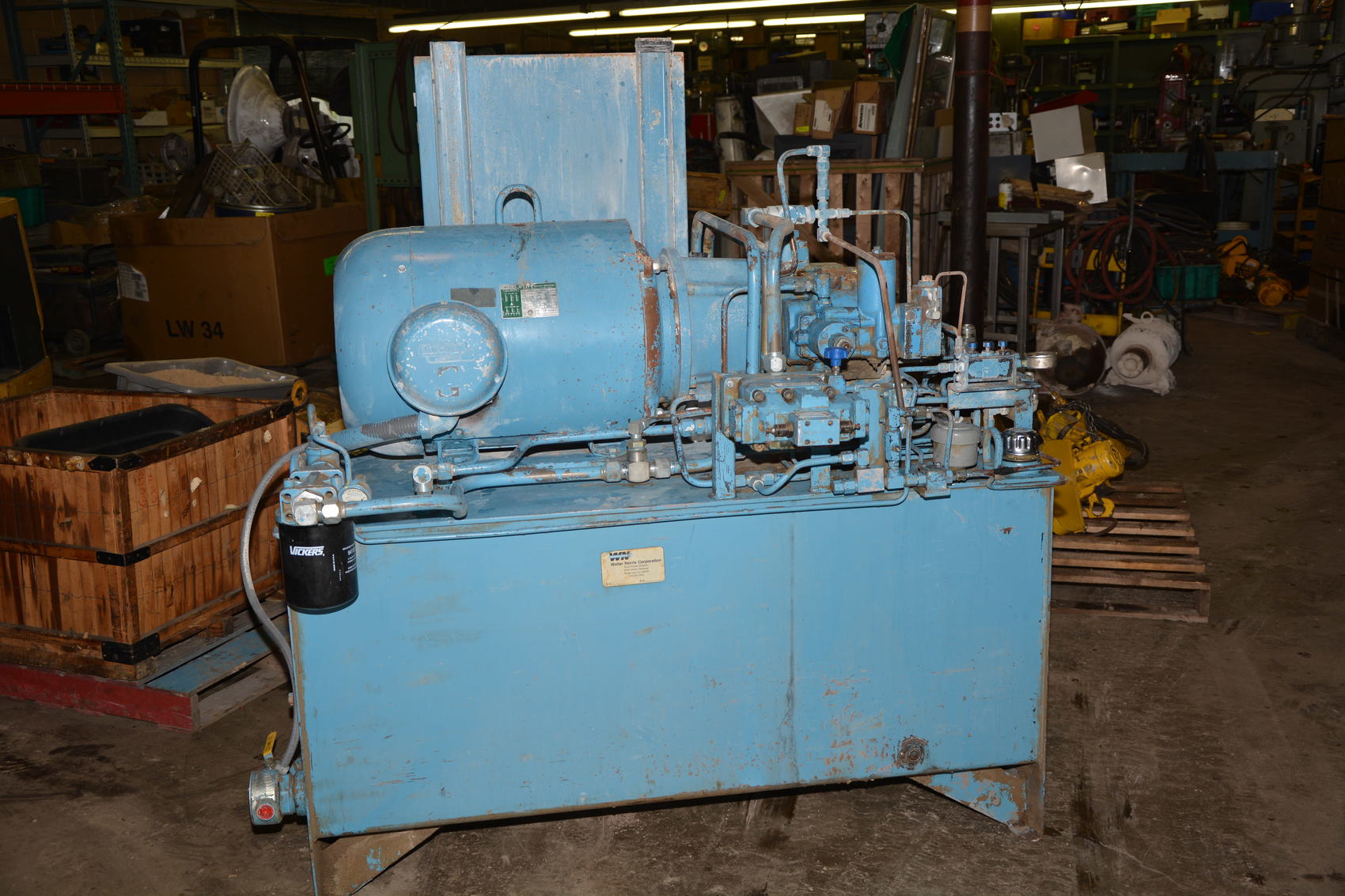 50 HP Hydraulic Power Unit, Vickers 45VV54A1 12R CVP 1011 Mdl 321 Pump