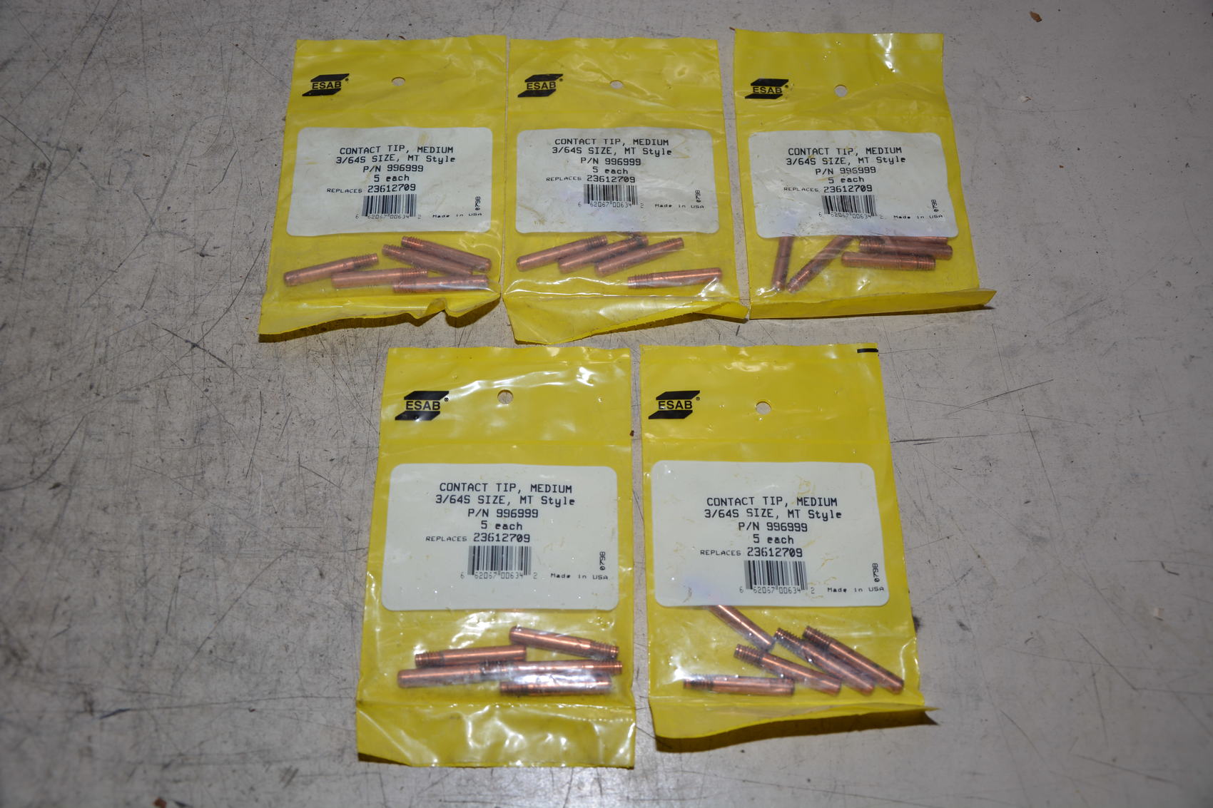 NEW,25, Esab Mig Welding Tips, Esab 996999, Replaces Esab 23612709
