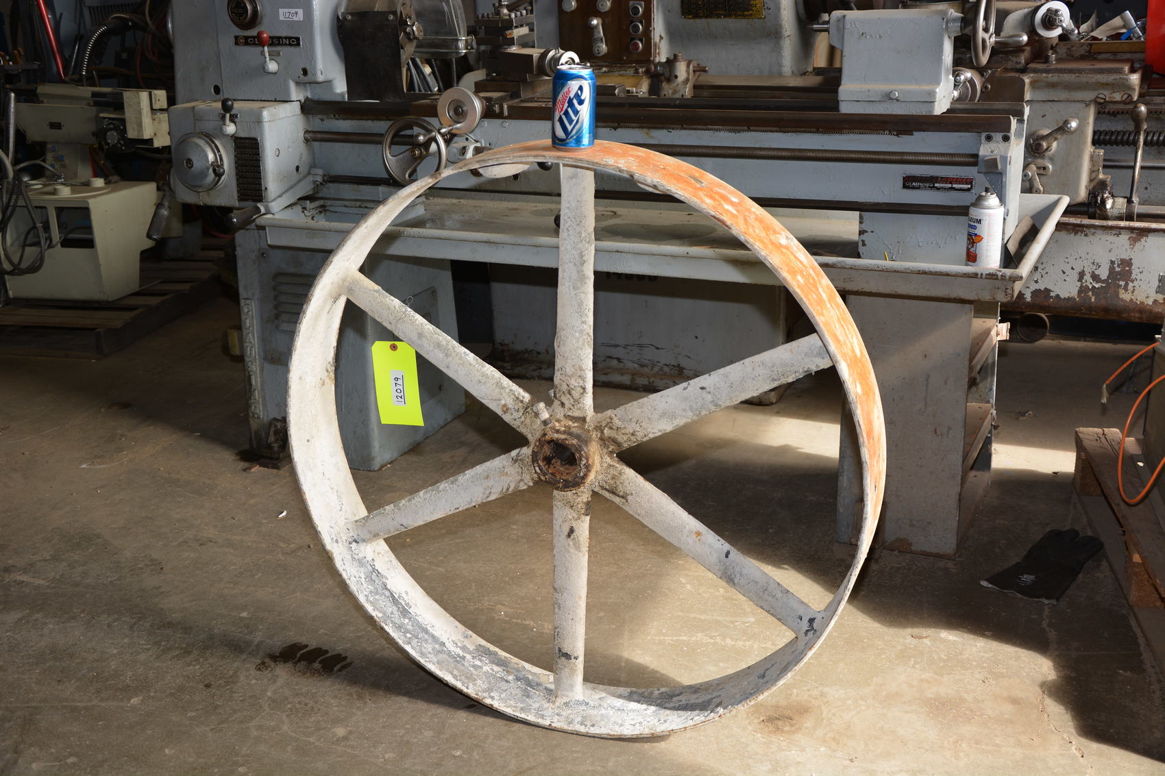 Antique Cast Iron Pulley Wheel,60",Flat Belt,Steam Engine,Thresher