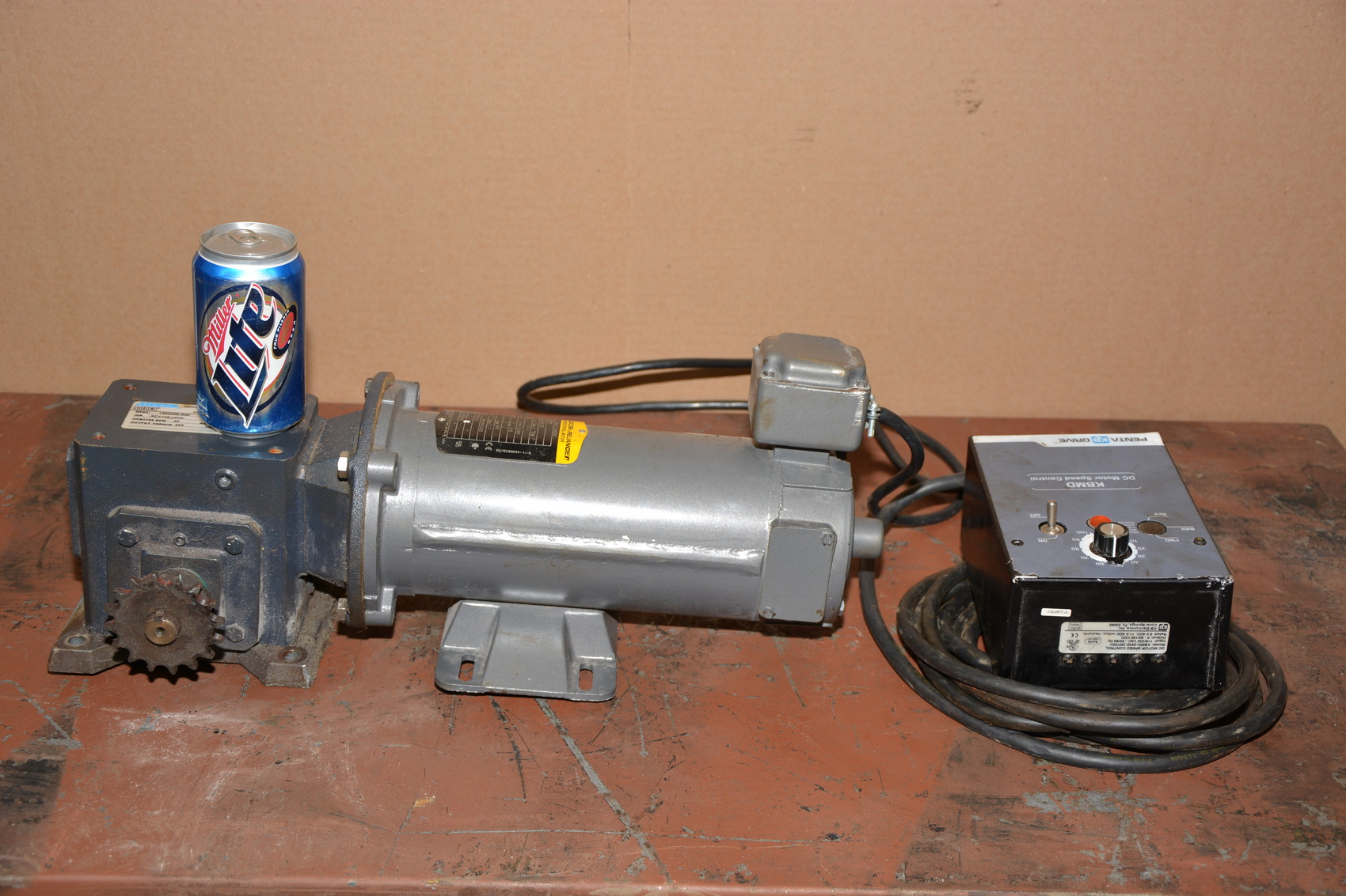 Baldor 1/2 HP DC 140 GearMotor,115v Speed Control, PIG ROASTER