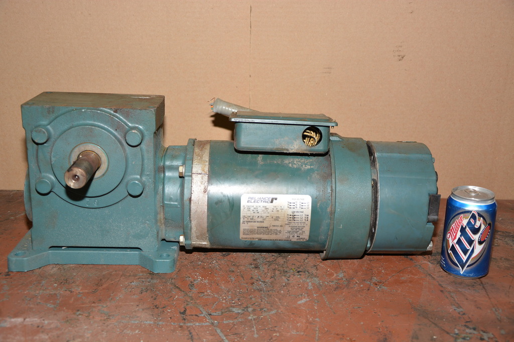 Reliance 1 HP Gear-Motor, Tigear 30:1 Ratio Gearbox, Electric Brake
