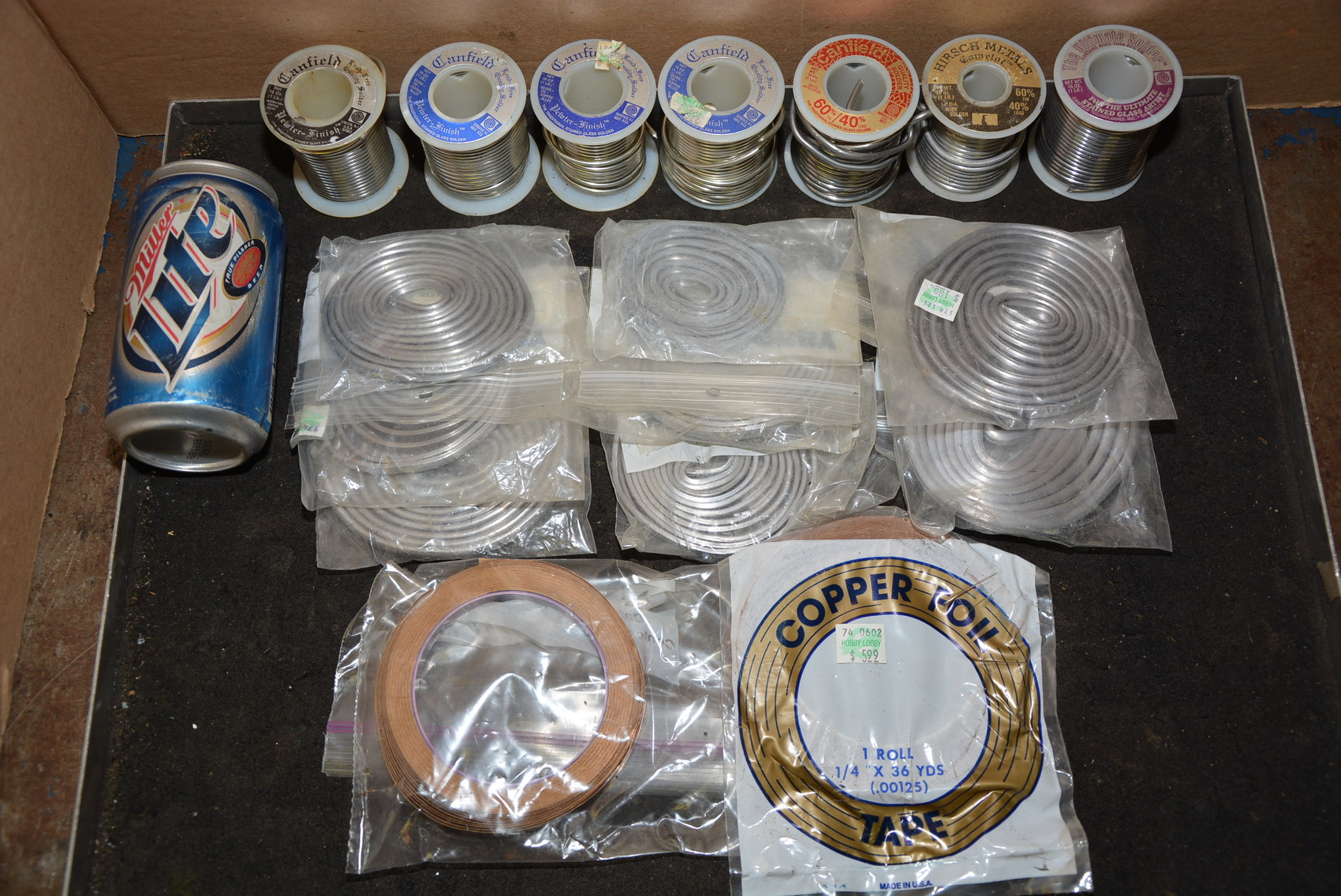 Solder Spools, Copper Foil Tape - Stained Glass Windows, etc.