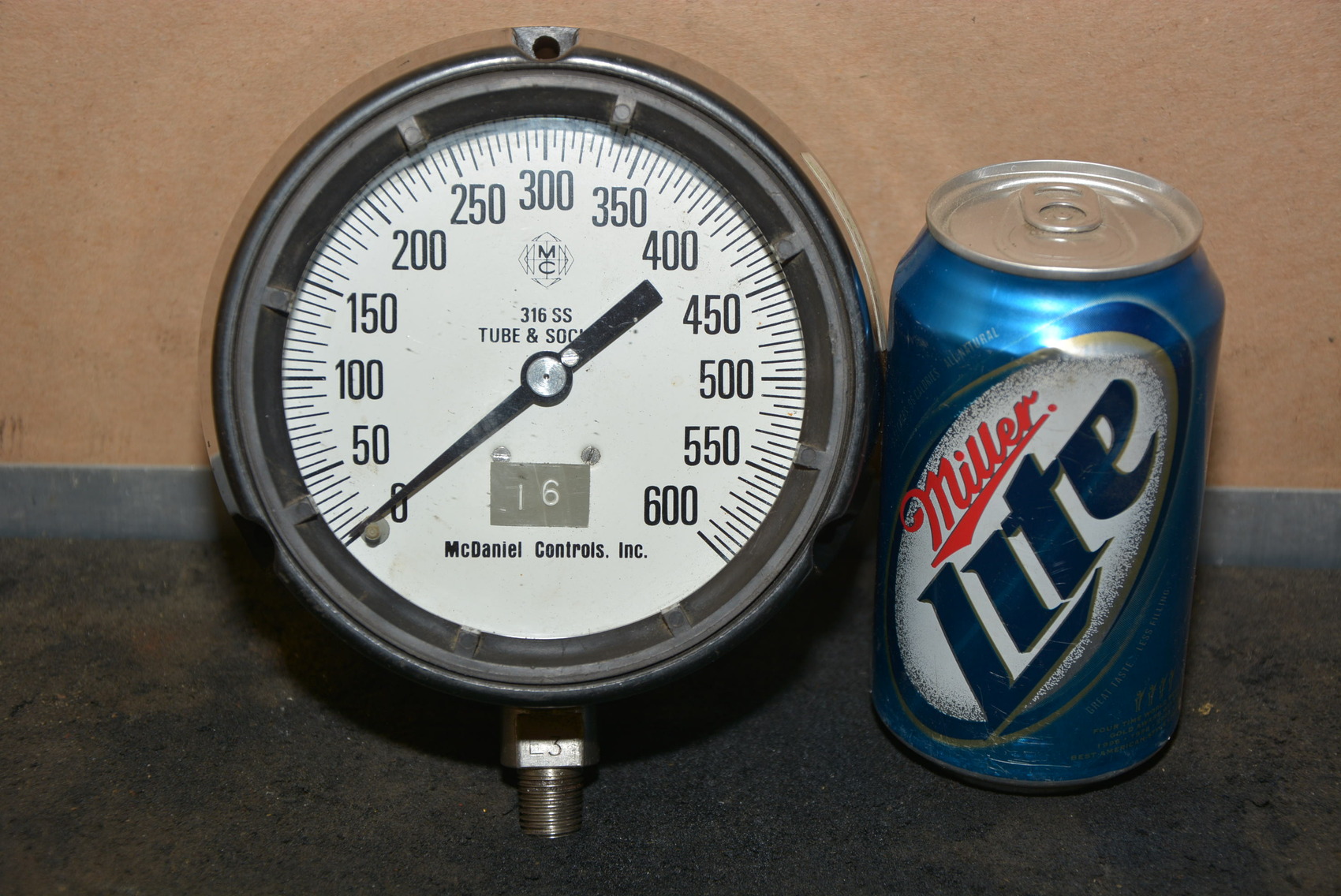 McDaniel Controls 600 PSI 316 stainless boiler Pressure Gauge