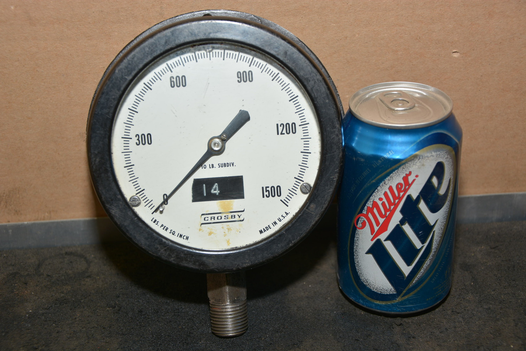 Crosby 1,500 PSI Pressure Gauge,Made in USA