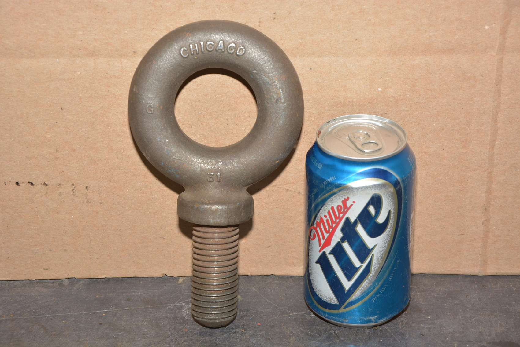 Chicago No.31 Eye Bolt,1-1/8"X 7 TPI Bolt,4"Eye