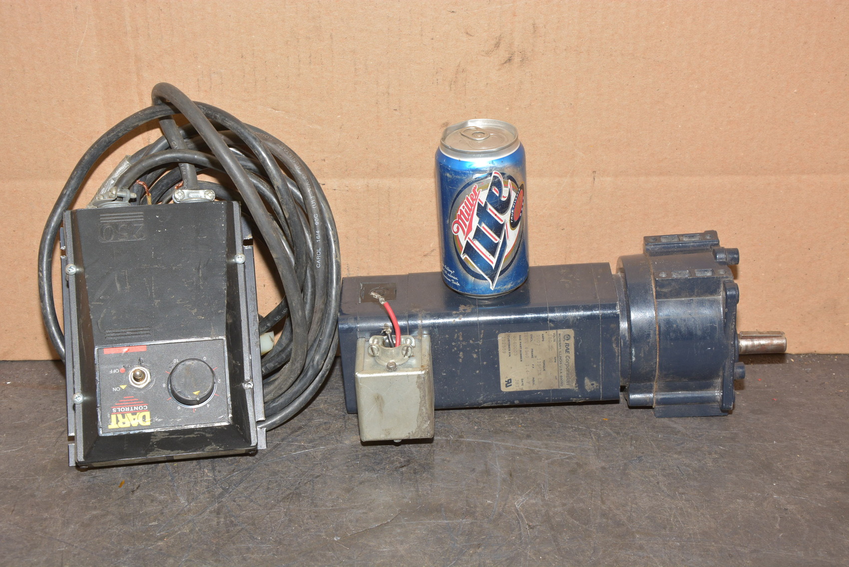 RAE Variable Speed DC Gear Motor w/Dart Drive,1-Phase,125In-Lbs.