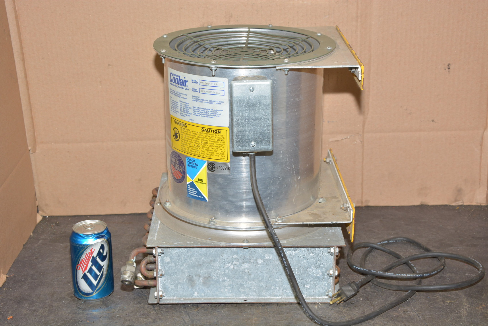 American Coolair VA10H34E1231 Fan Heat Exchanger,Single Phase