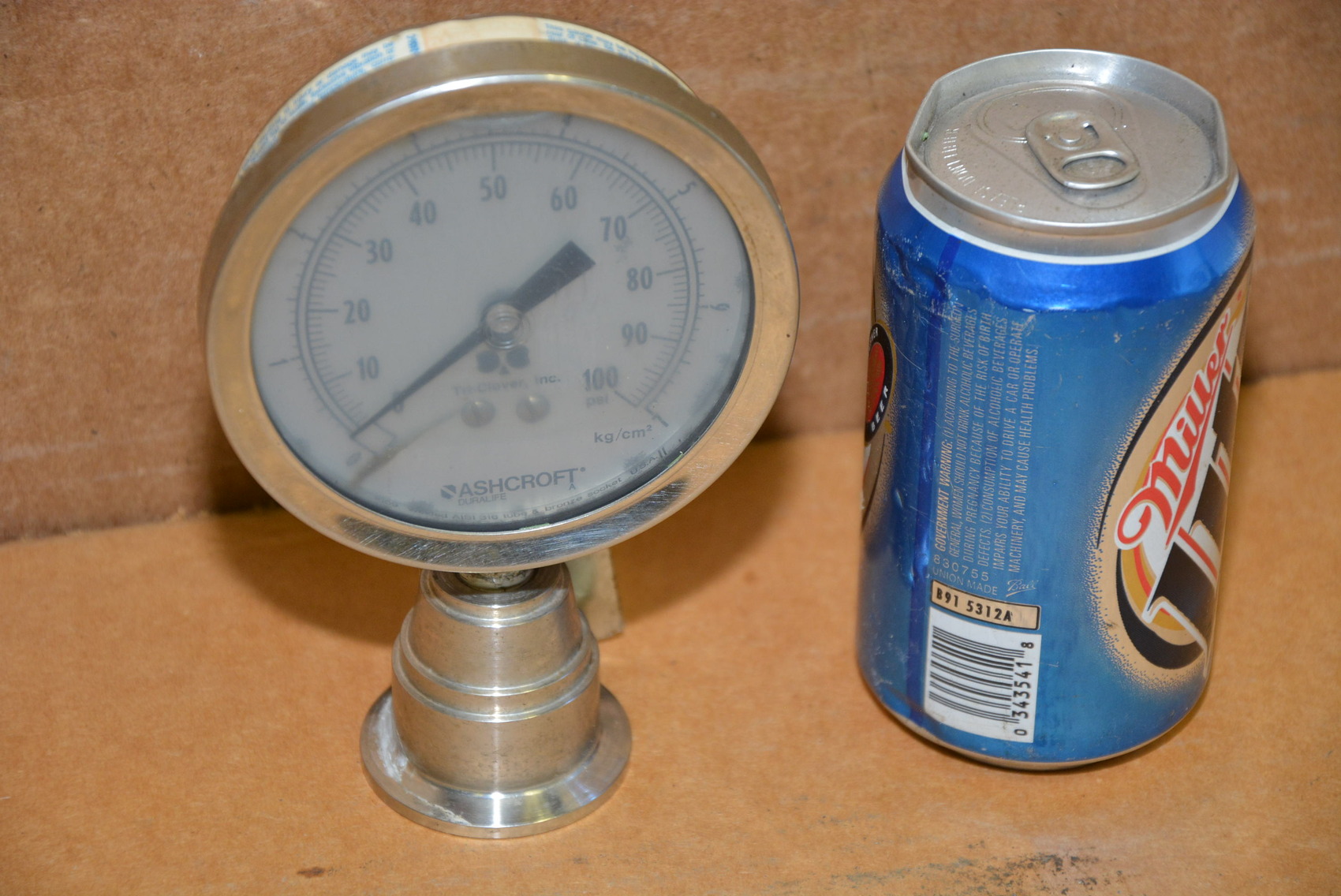 ONE PRECISION ASHCROFT LIQUID FILLED STAINLESS PRESSURE GAUGE 100 PSI