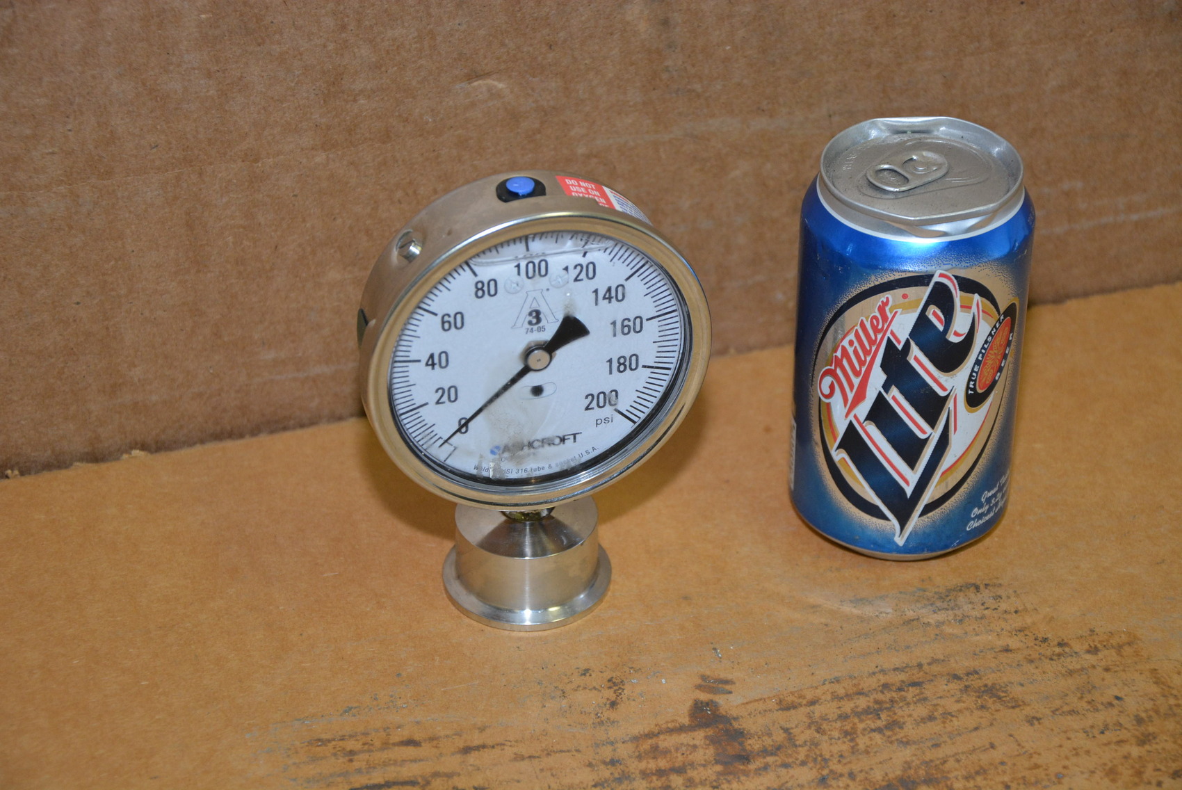 STAINLESS FOOD NSF ASHCROFT PRECISION 200 PSI PRESSURE GAUGE