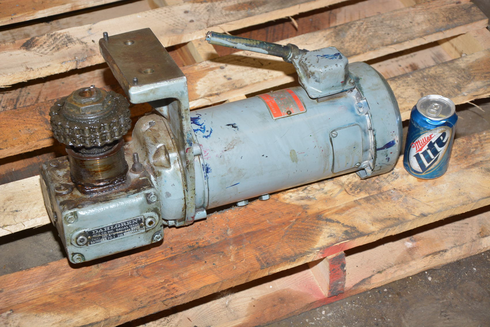 General Electric GearMotor 201;3/4 HP,90v DC,DAHLGREN gear head motor