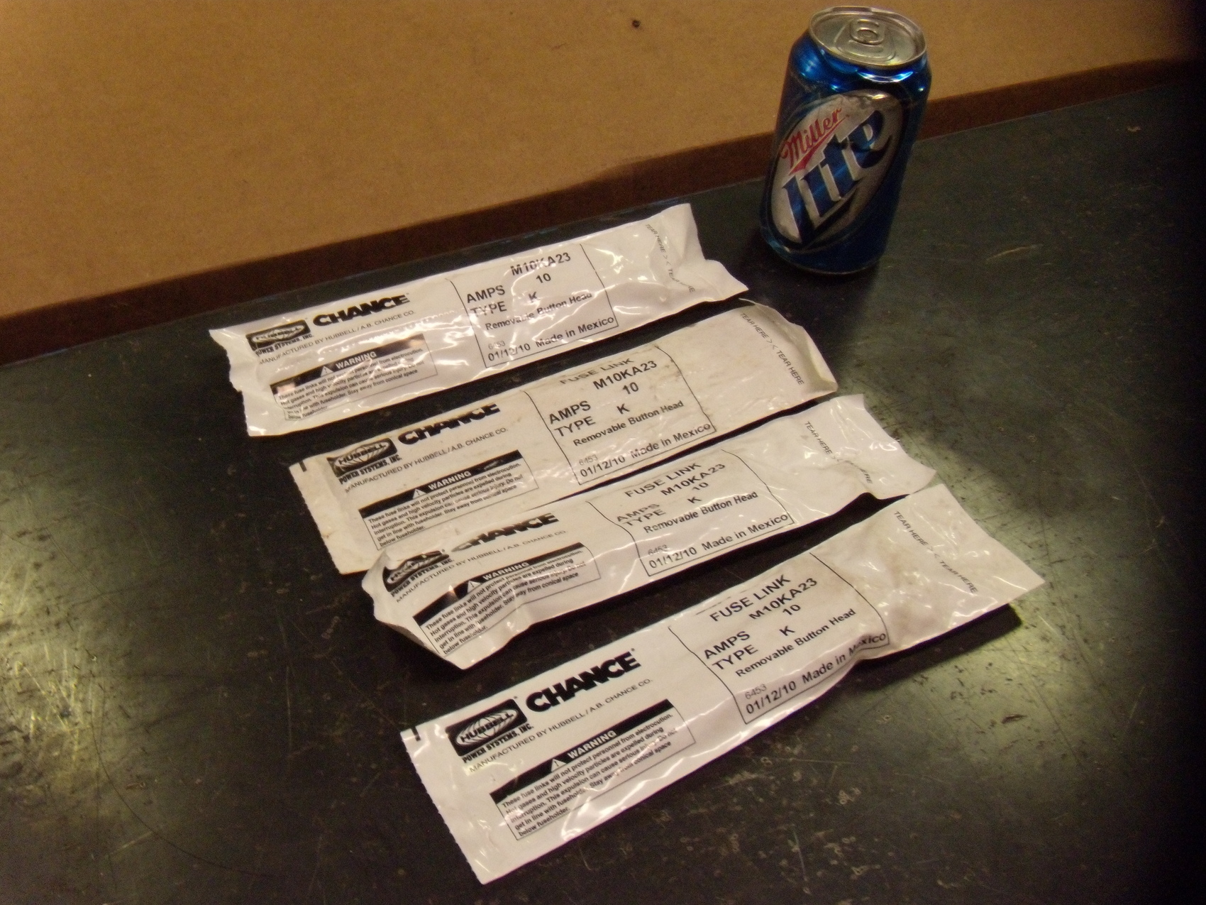 NEW Lot Of 4 Hubbell Chance FUSE LINKS 10 AMP.Type T,Cat M10KA23