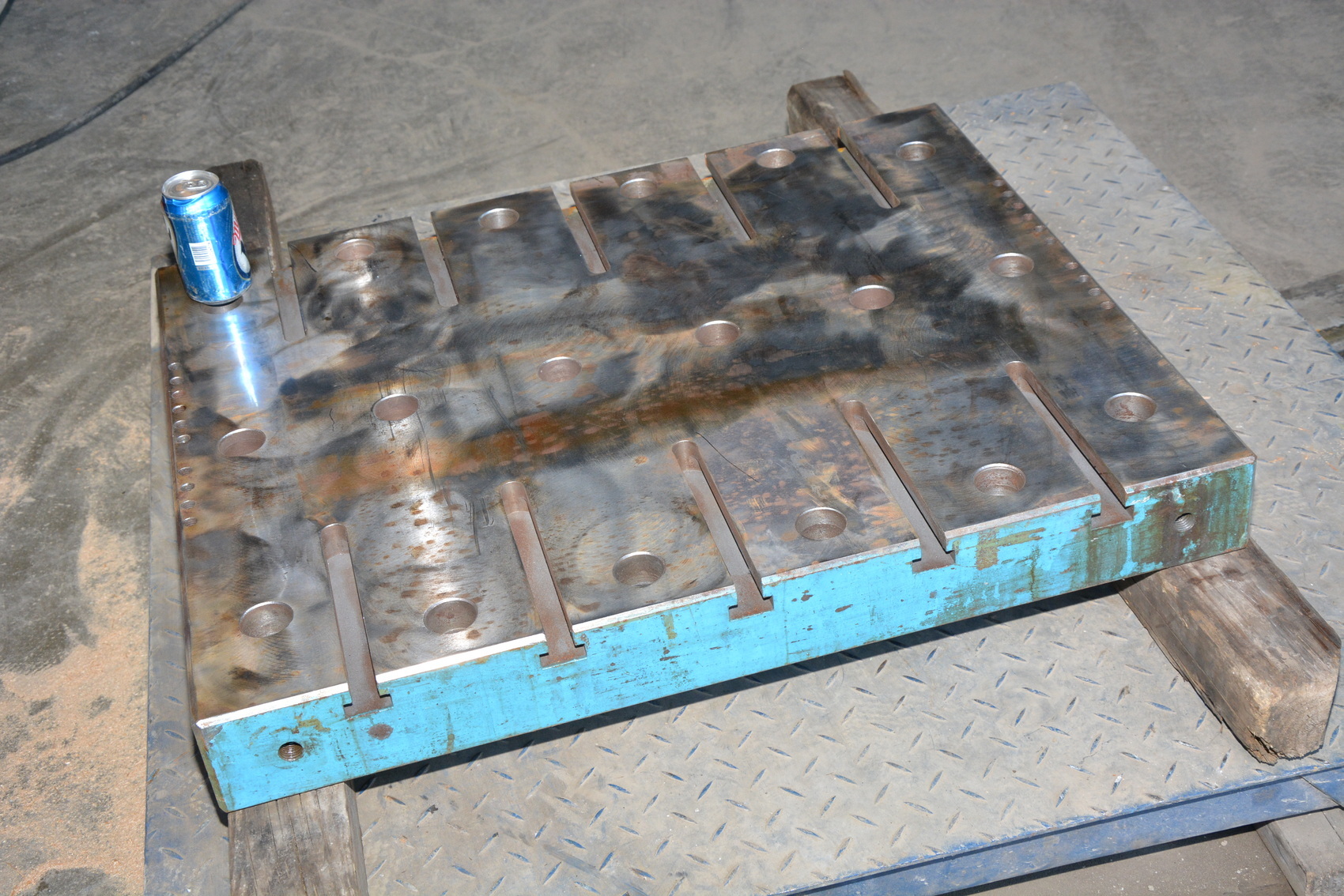 Super Heavy Duty Precision T slotted Steel Plate:34x28x4" 1050 lbs