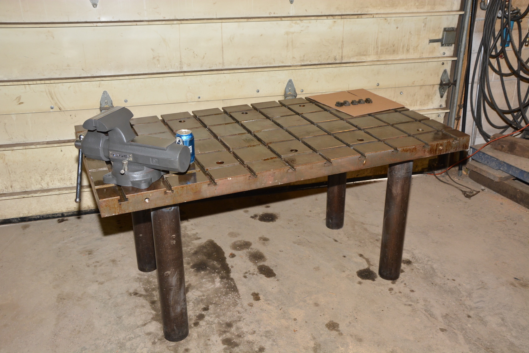 NEW PREcISION HEAVY DUTY T-SLOTTED WELDING Layout TABLE w/Bullet vise