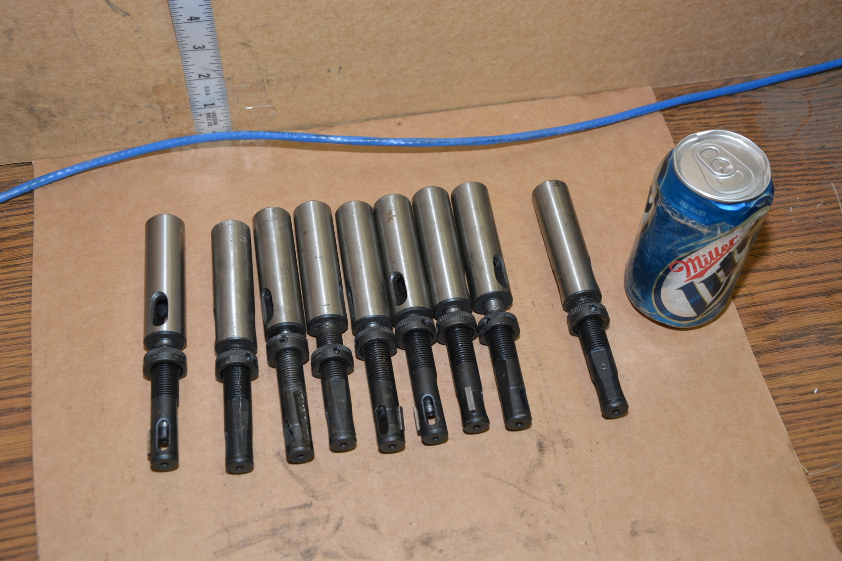 Lot of 9 Morse Taper to Straight Shank Adapter MT3