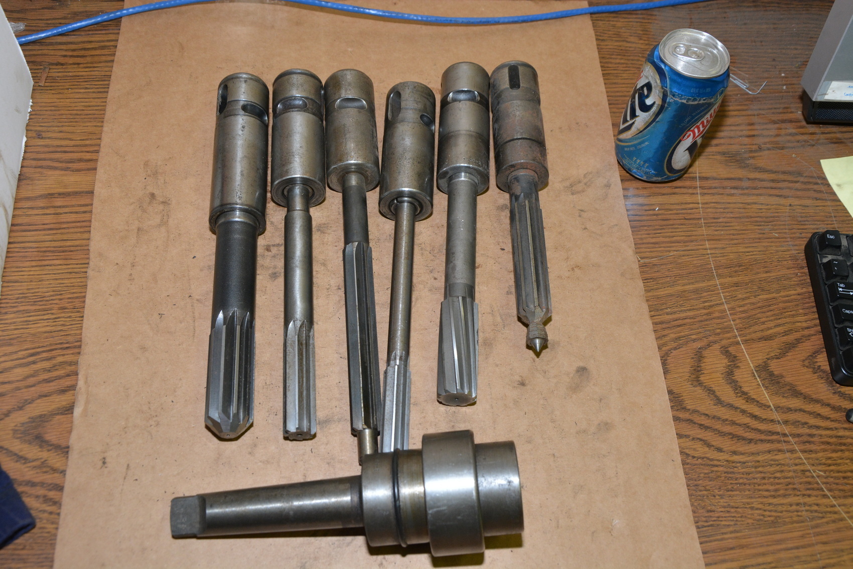 Lot of 6 MT2-MT4 Reamers with Magic Chuck Collets and Quick Change MT