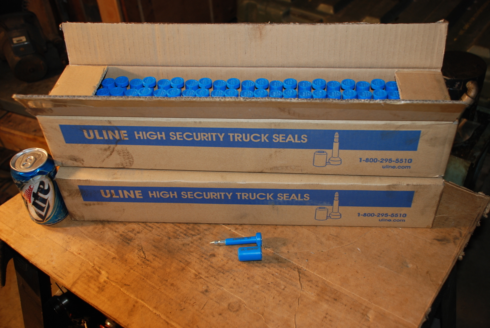 Unused lot of 96 H-435BLU Uline High Security Truck Seals