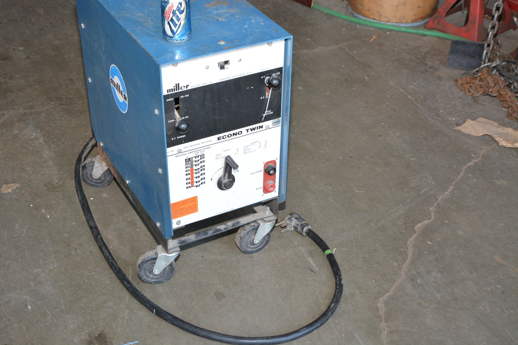 Miller Econo twin AC/DC Arc welder on casters