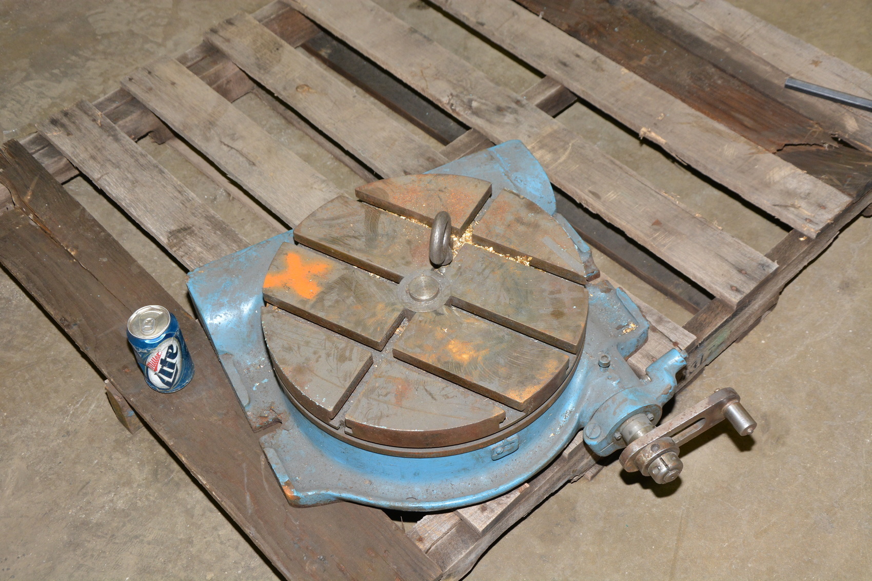 16"Dia.Rotary Table,T-Slots,Drive Pulley