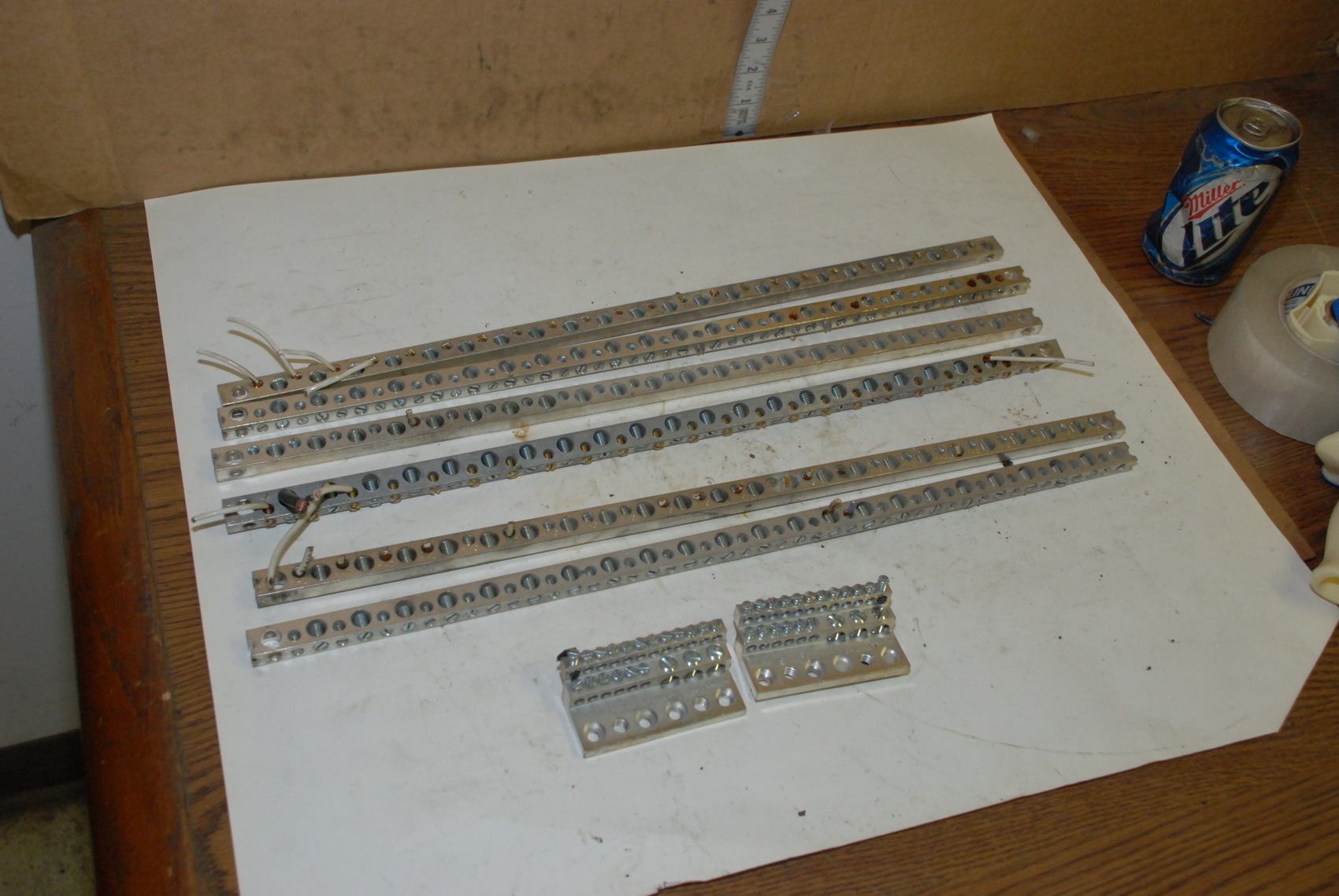 Lot of 8 aluminum ground bars;20-1/2";