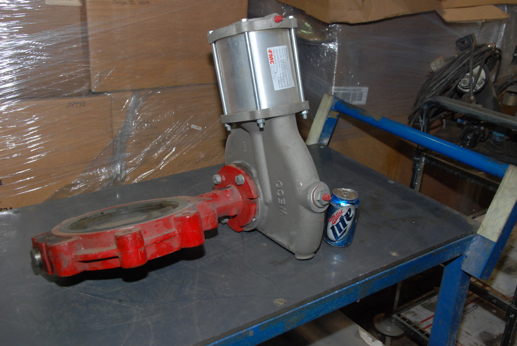 NEW Weco FMC 550 Spring Return Pneumatic Actuator w/Butterfly 8"Valve