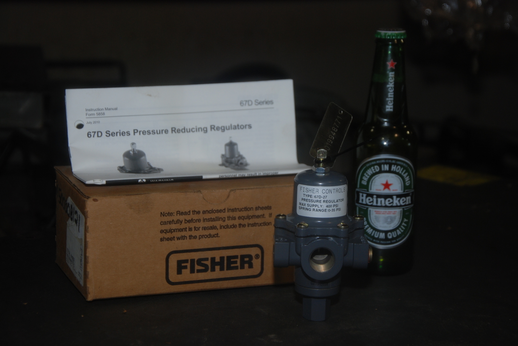 NEW Fisher Controls 67D-27 Pressure Regulator;400PSI max;0-35 psi