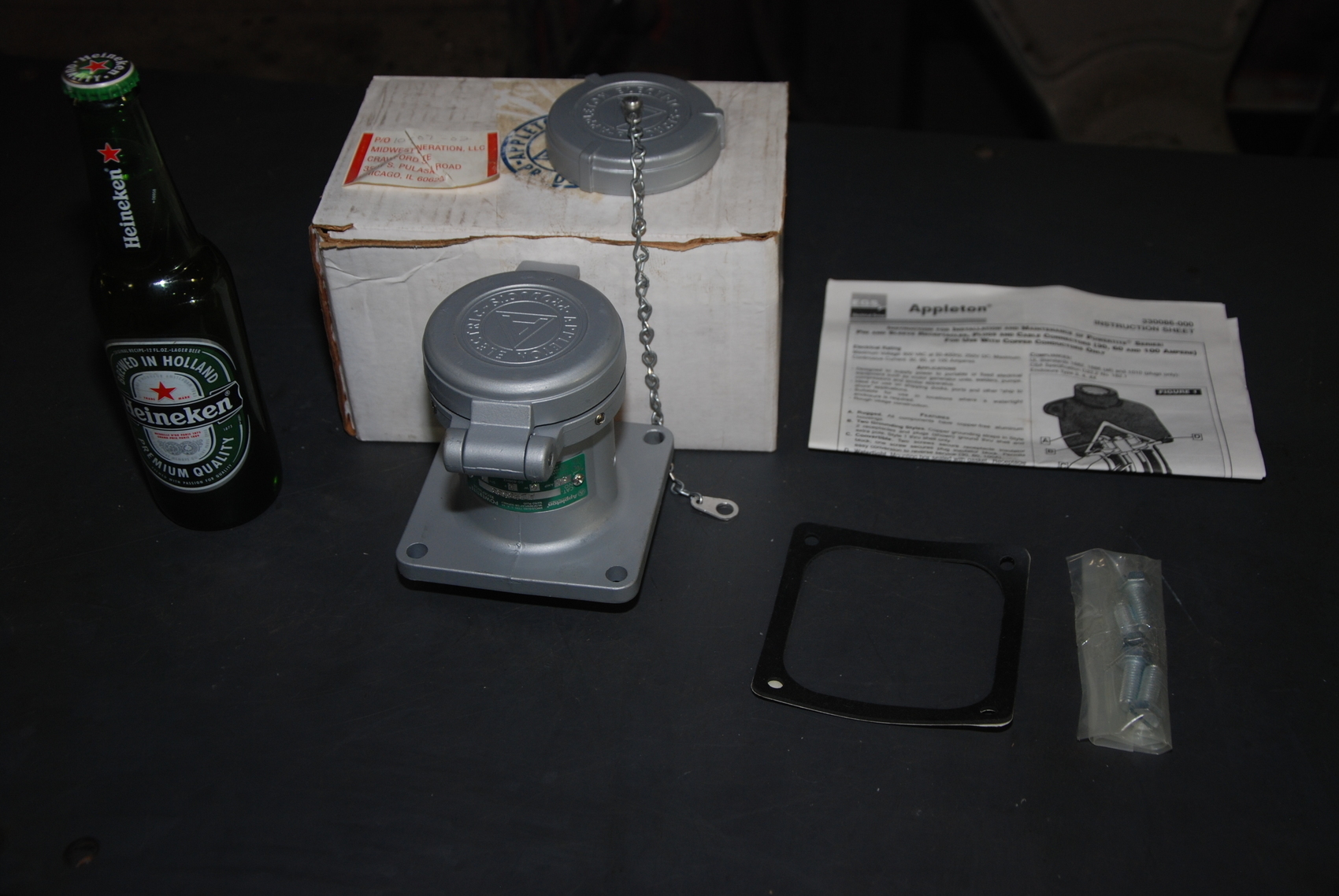 NEW Appleton ADR6033 Aluminum 60 amp powertite receptacle for plug