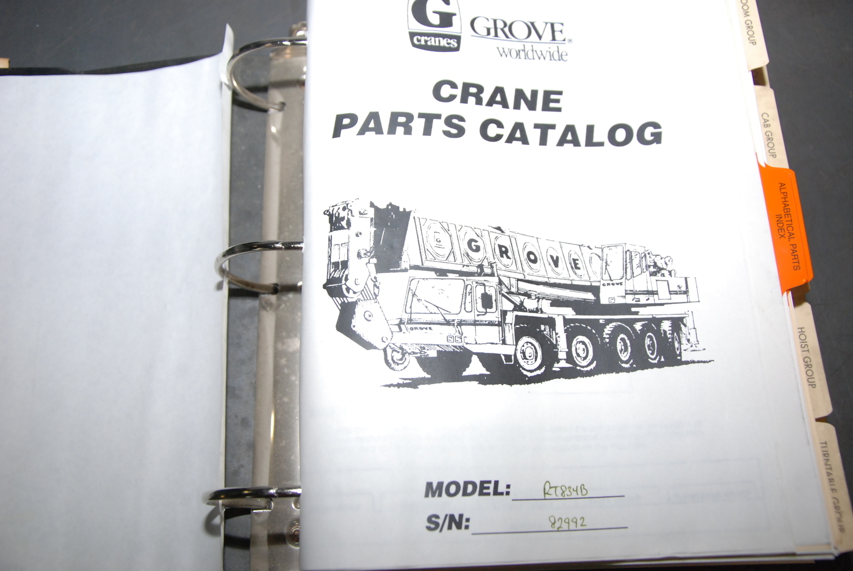 GROVE RT834B Crane parts manual nopl