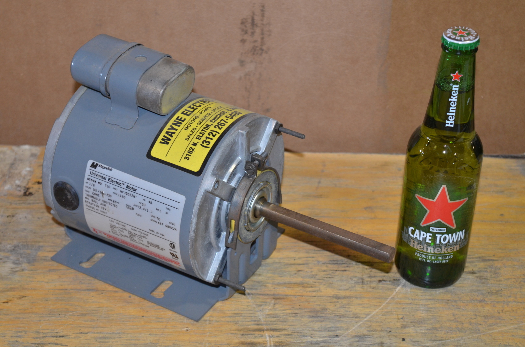 MEW MAGNETEK UNIVERSAL ELECTRIC MOTOR HF3G052N';FRAME 48;1/6HP