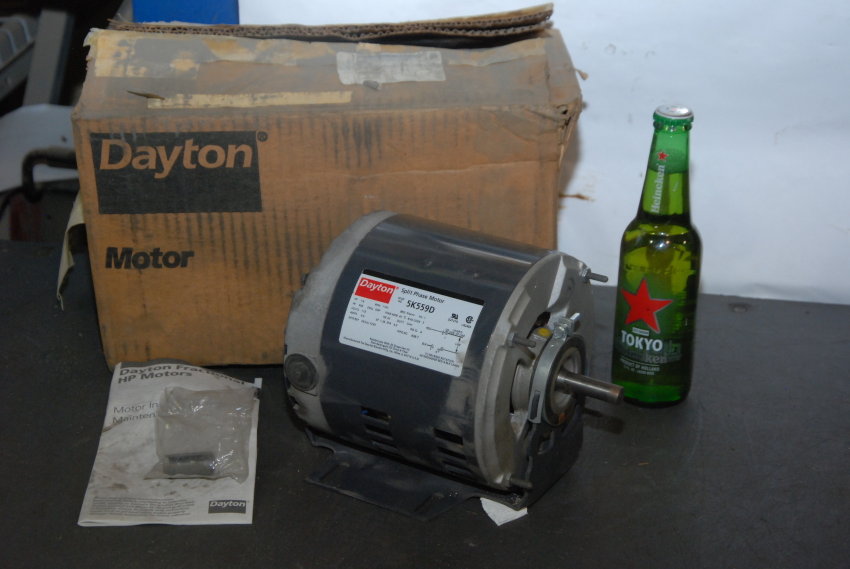 Dayton 5K559D Split Phase Motor;1/6HP;1140RPM;115V