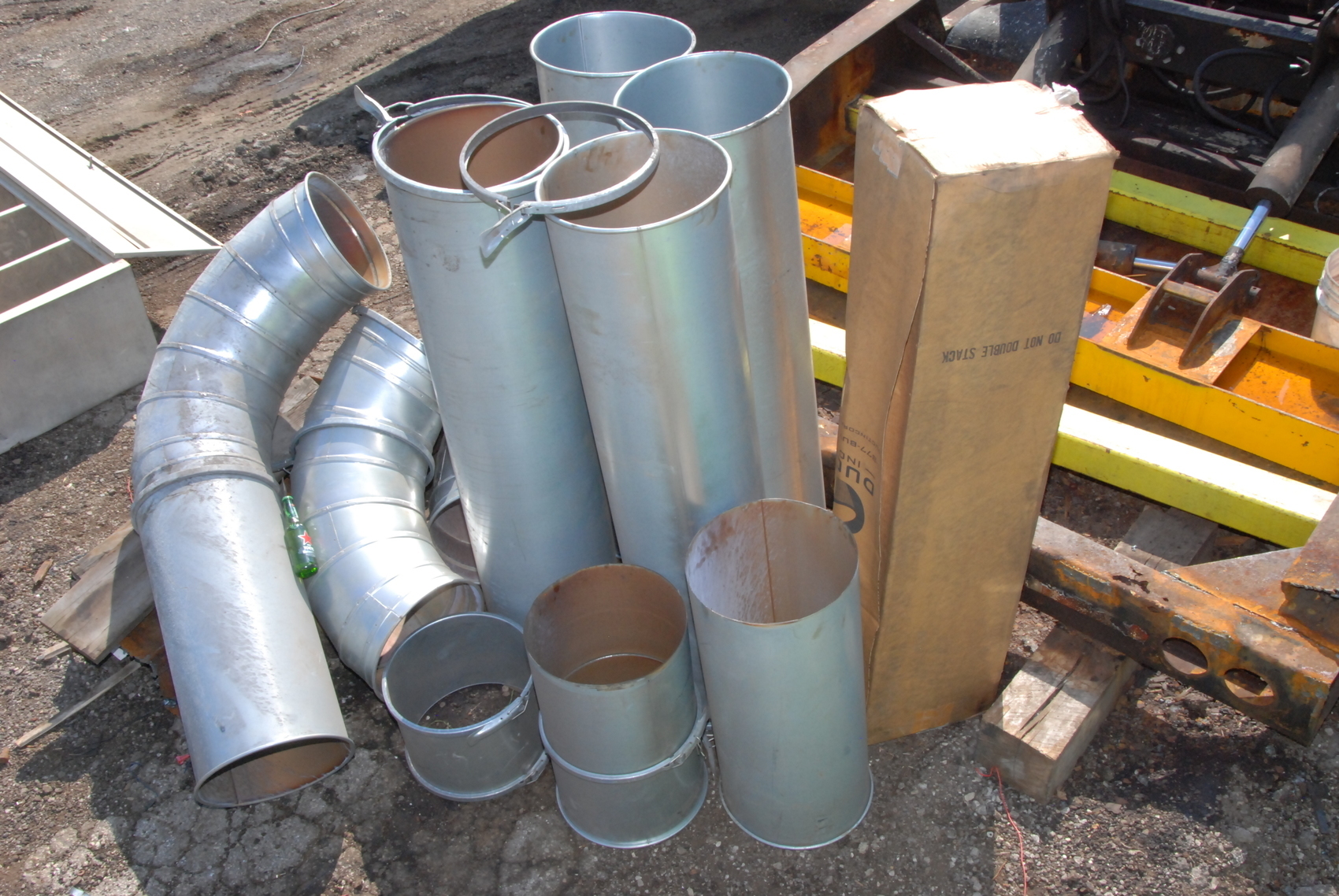 Duct Dust ColLector Quiqfit pipe sections;14"diam;longest part 58"