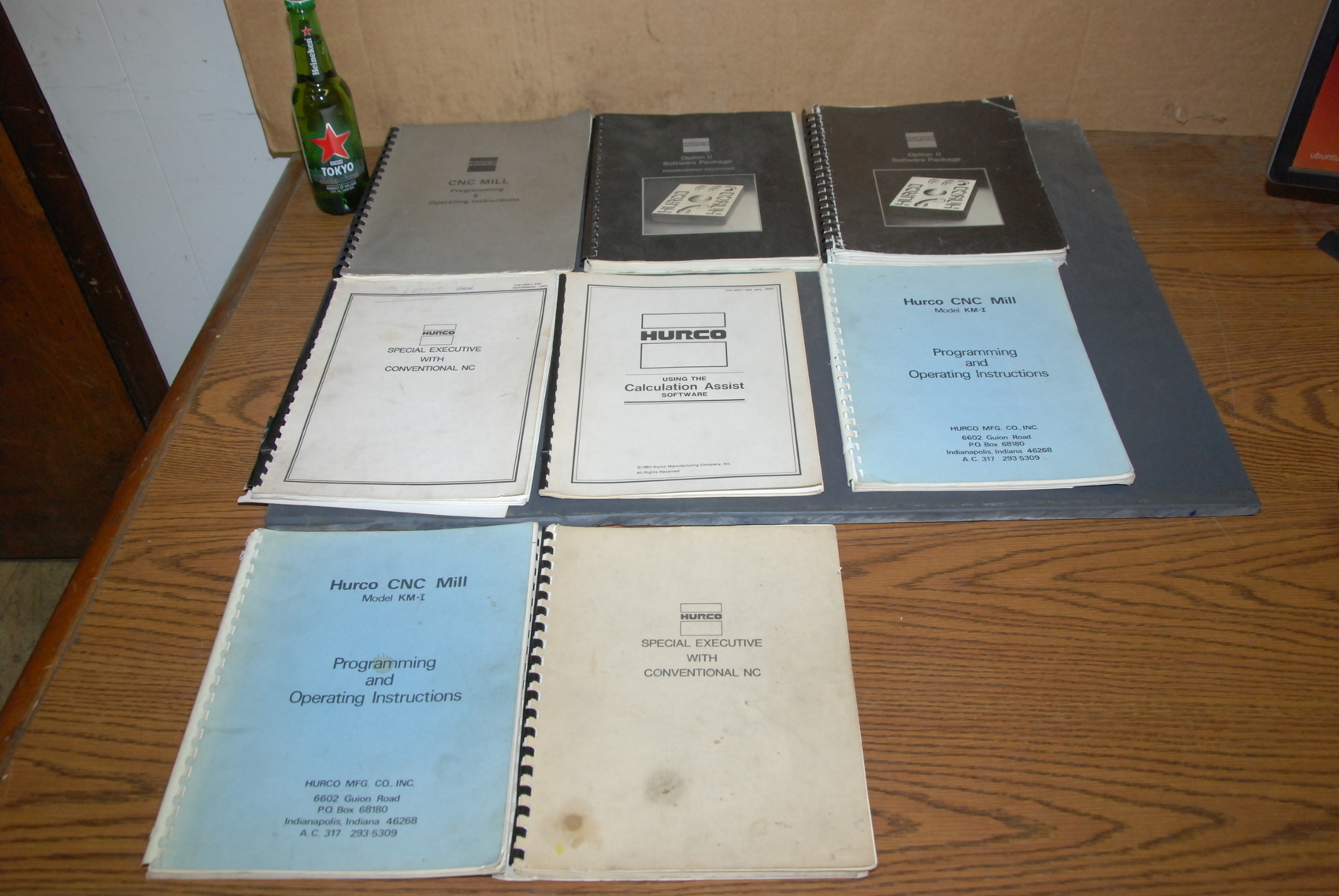 Set of 8 Manuals for Hurco KM-1 CNC Mill