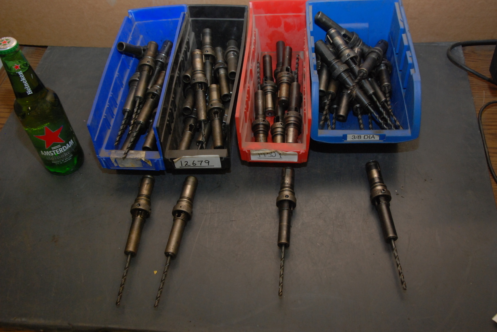 Lot of 49 drill press tool holders by Collis