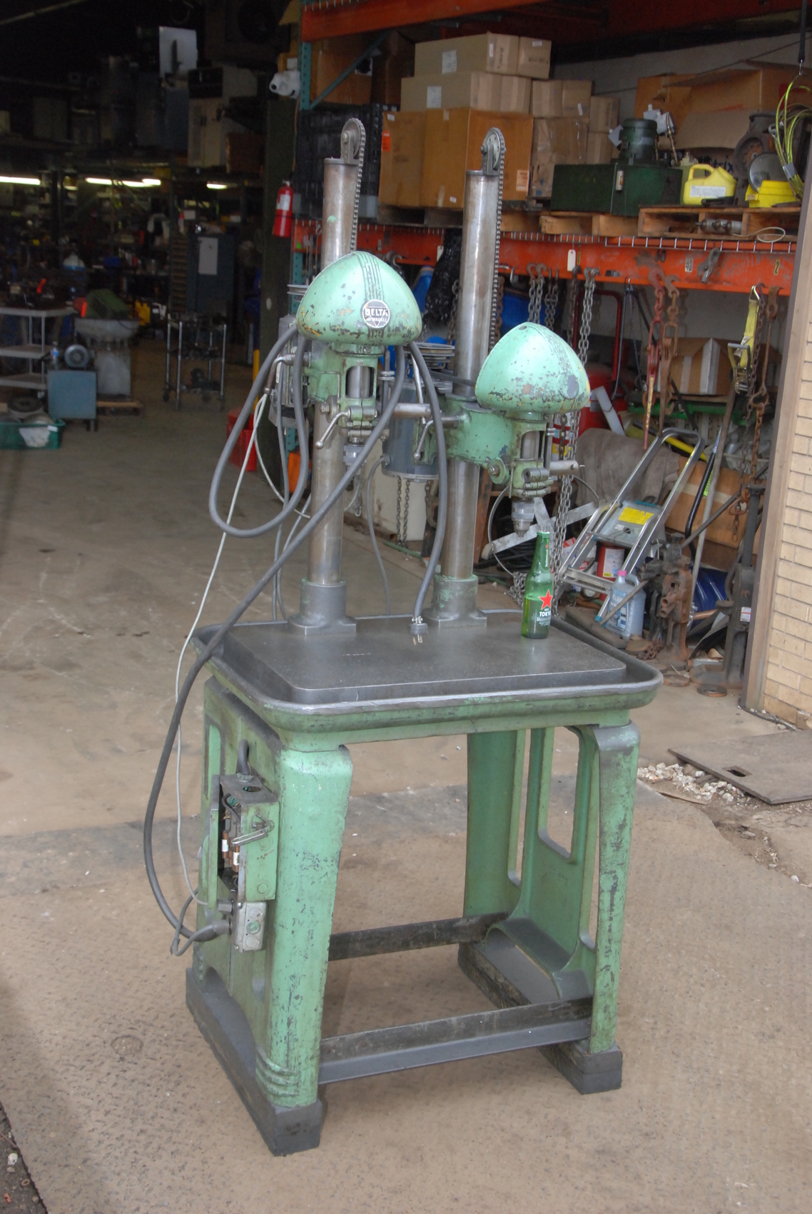 Delta Milwaukee double head drill press DP672;two SINGLE phase motor