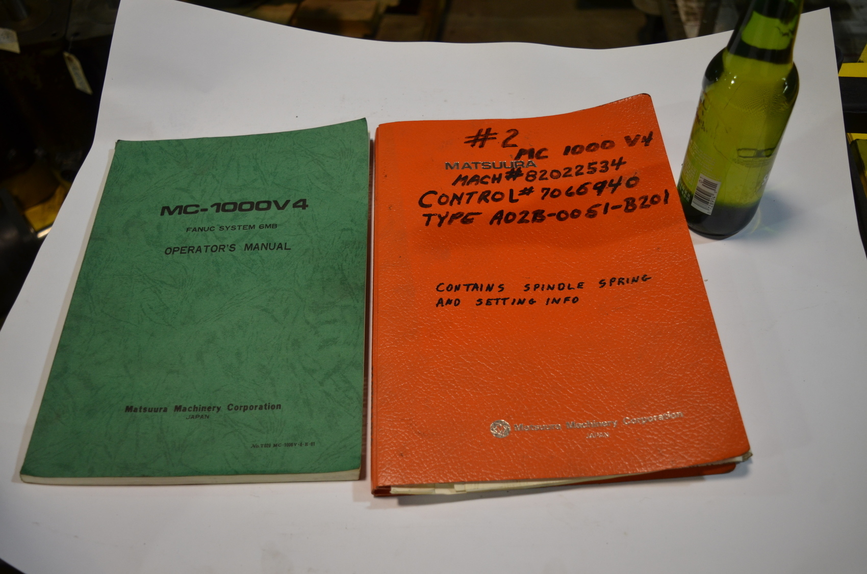 Lot of 2 operator's manuals for Matsuura MC-1000V4 Electric Schematic