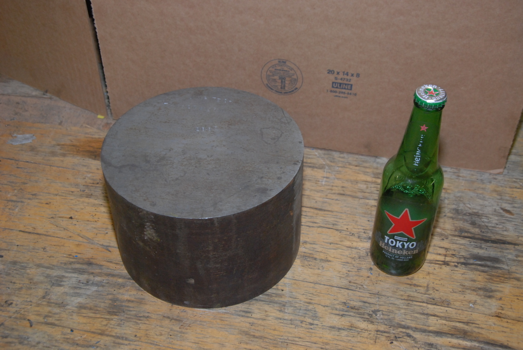 Round Steel Bar For Press Blacksmith Anvil;71 lbs.D 8"x H 5-1/4"