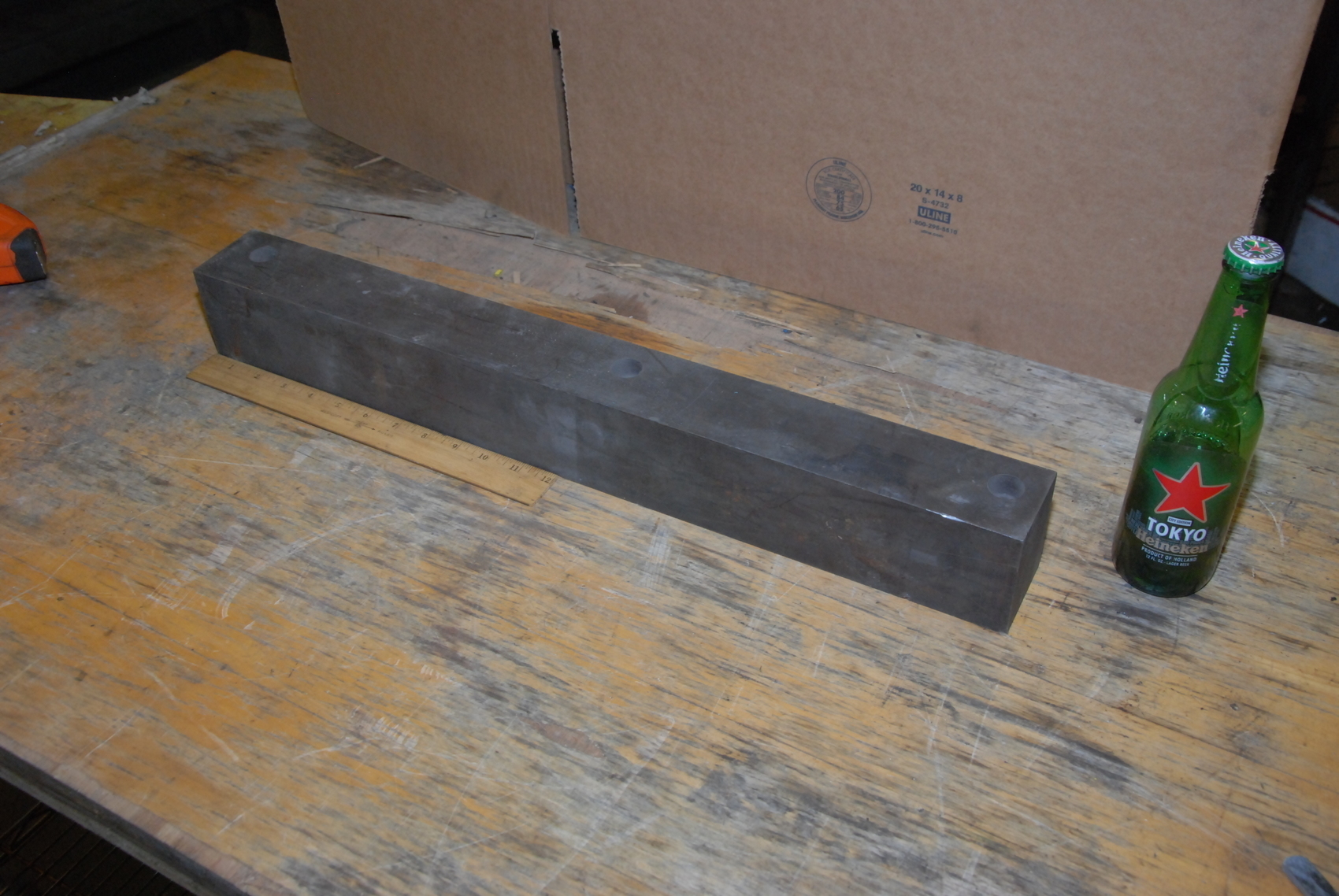 Steel Bar for Hydraulic Press Blacksmith's Anvil,51 lb.24x2-1/2x3"