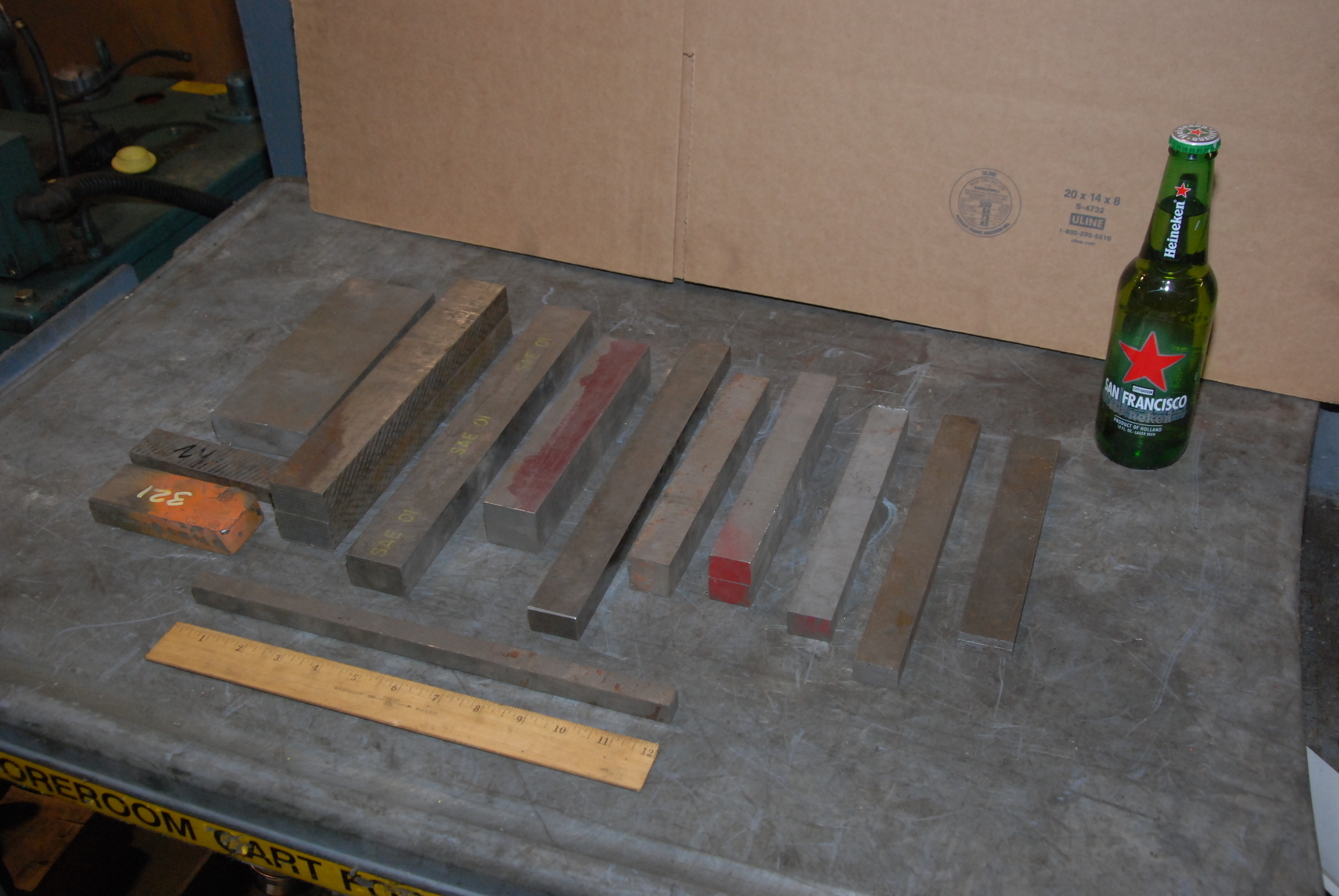 Lot of 15 Steel Bars For Hydraulic Press Blacksmith Anvil;43 lbs.