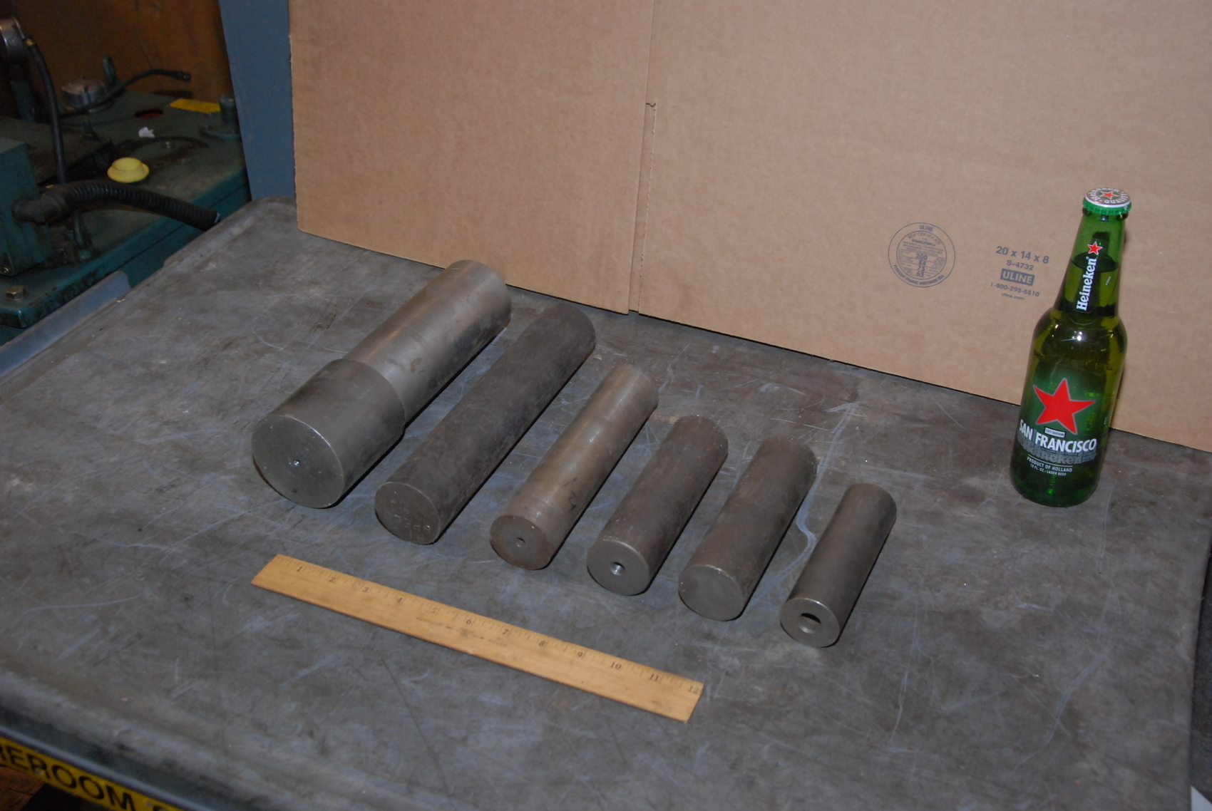 Lot of 6 Round Steel Bars For Press Blacksmith Anvil;42 lbs.
