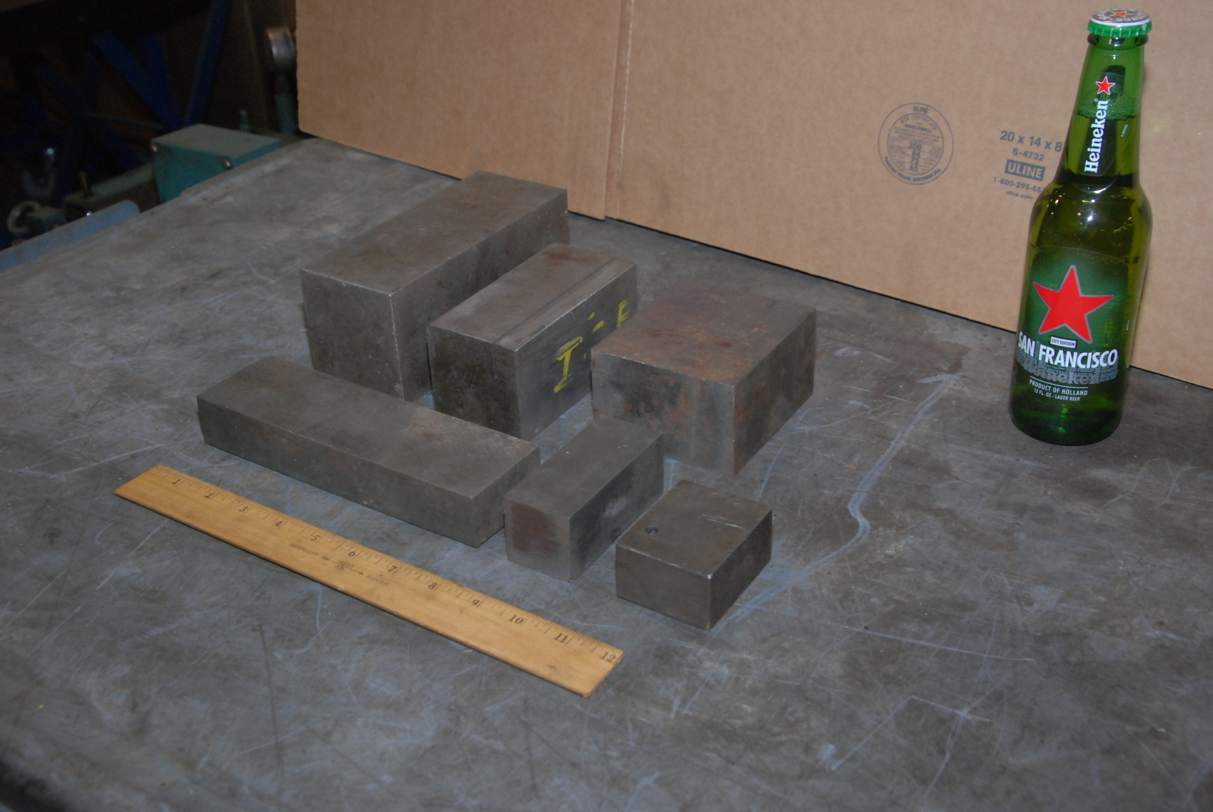 Lot of 6 Steel Bars For Hydraulic Press Blacksmith Anvil;45 lbs.