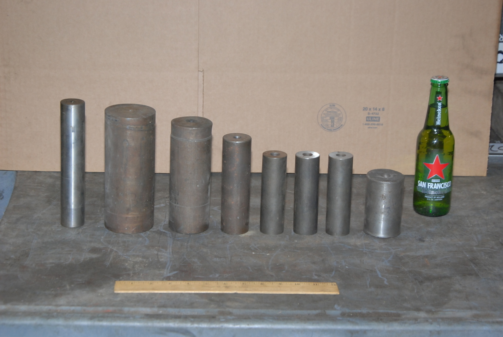 Lot of 8 Round Steel Bars For Press Blacksmith Anvil;42 lbs.