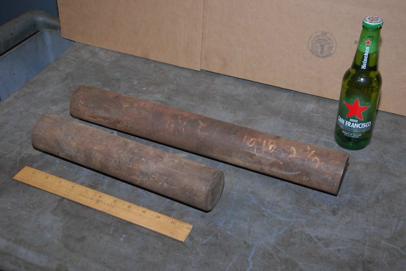 Lot of 2 Round Steel Bars For Press Blacksmith Anvil;45 lbs.