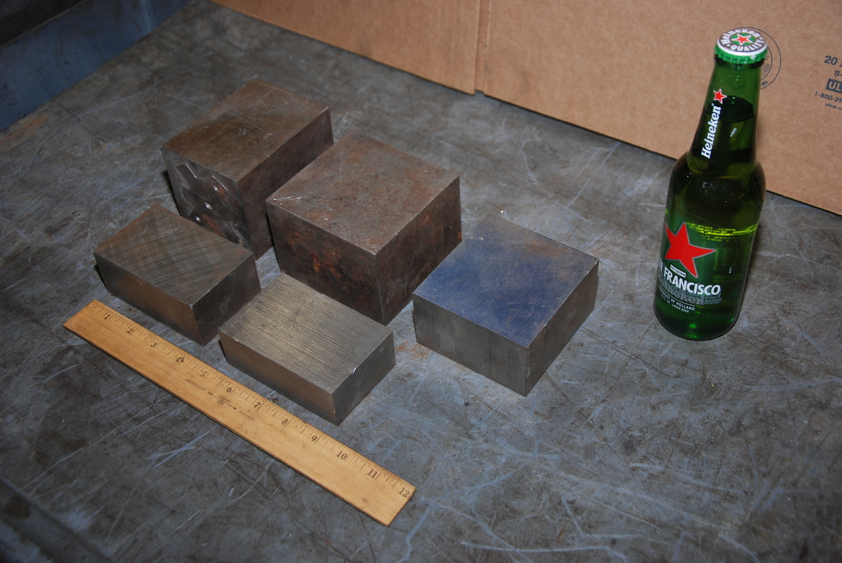 Lot of 5 Steel Bars For Hydraulic Press Blacksmith Anvil;45 lbs.