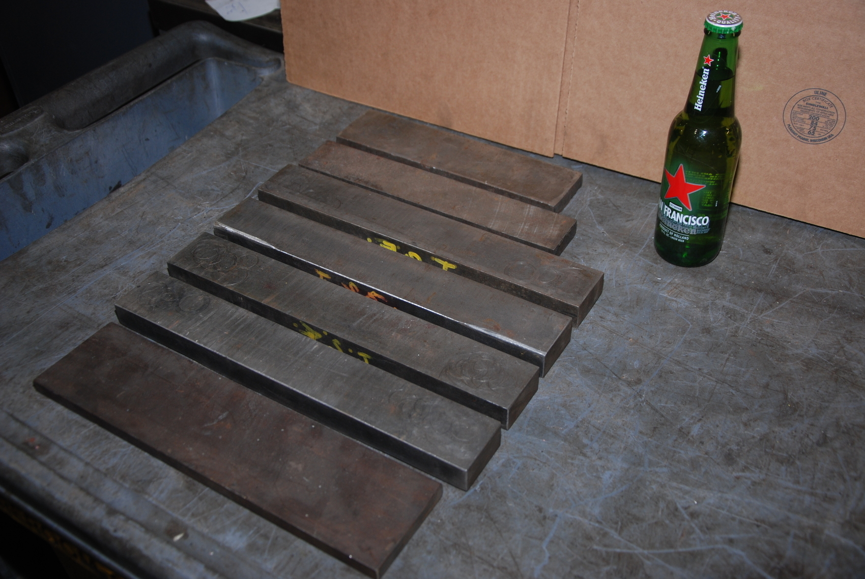 Lot of 7 steel Rectangular Bar for blacksmith anvil,46 lbs