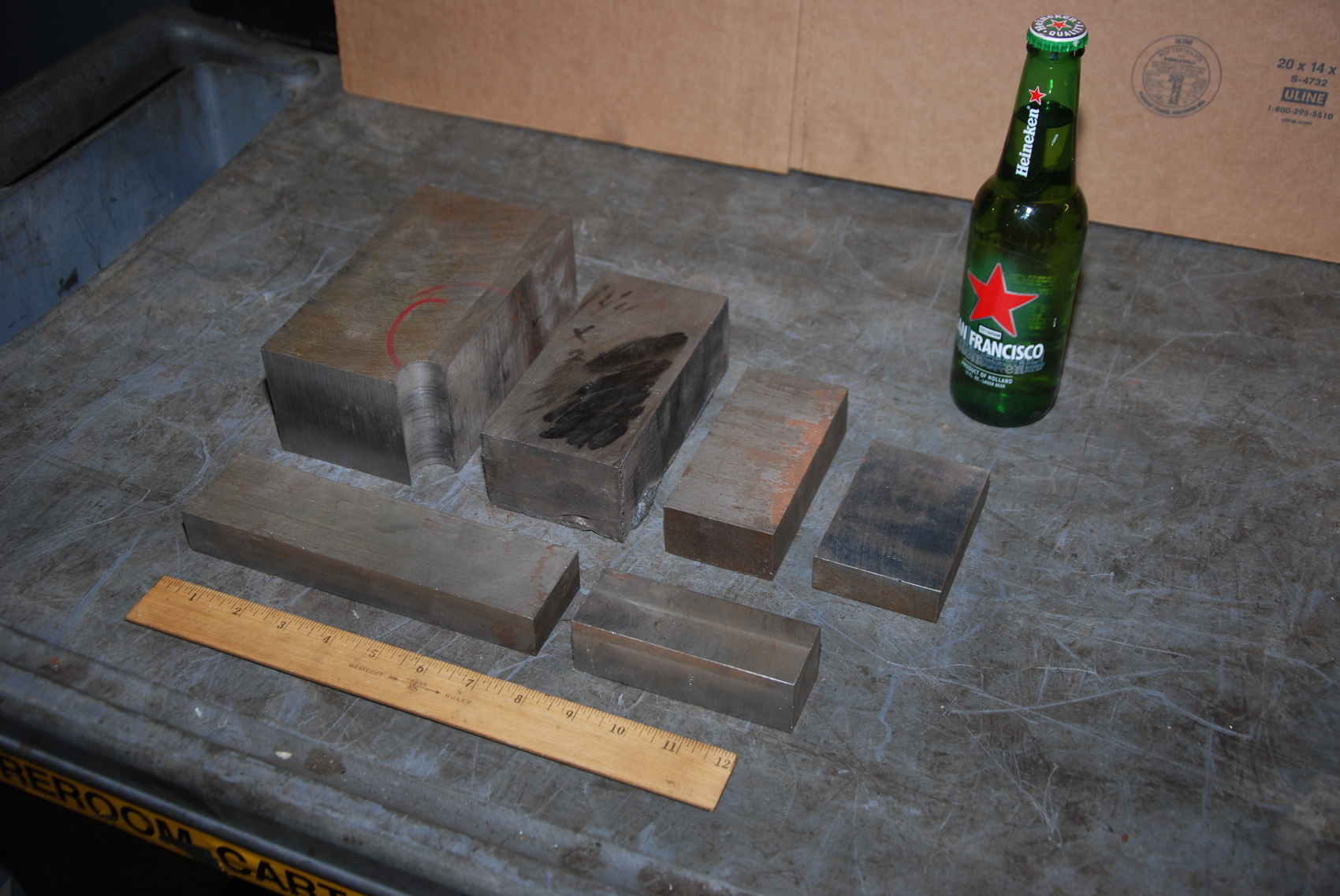 Lot of 6 8620 steel Rectangular Bars for blacksmith anvil,45 lbs