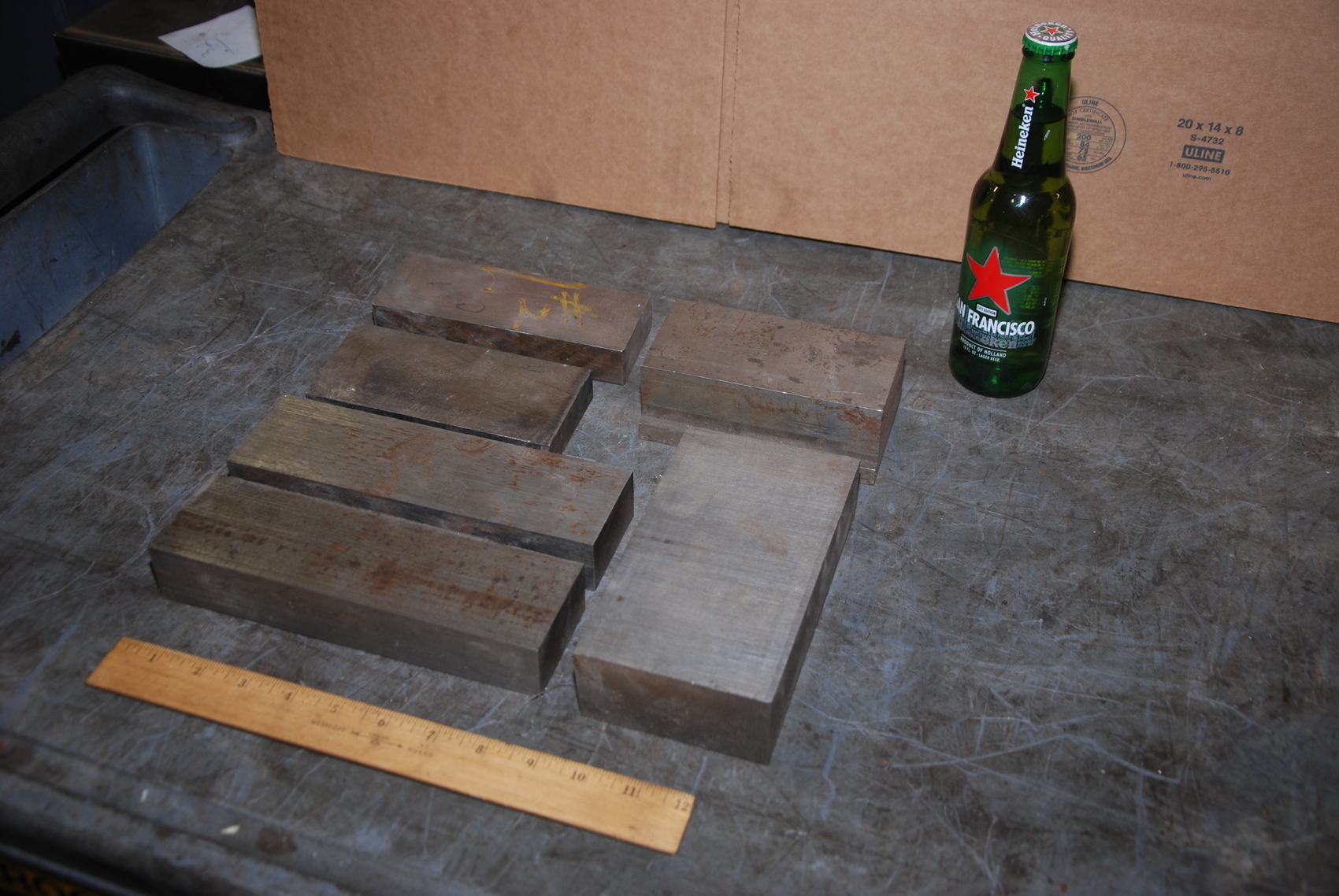 Lot of 6 steel Rectangular Bar for blacksmith anvil,47 lbs