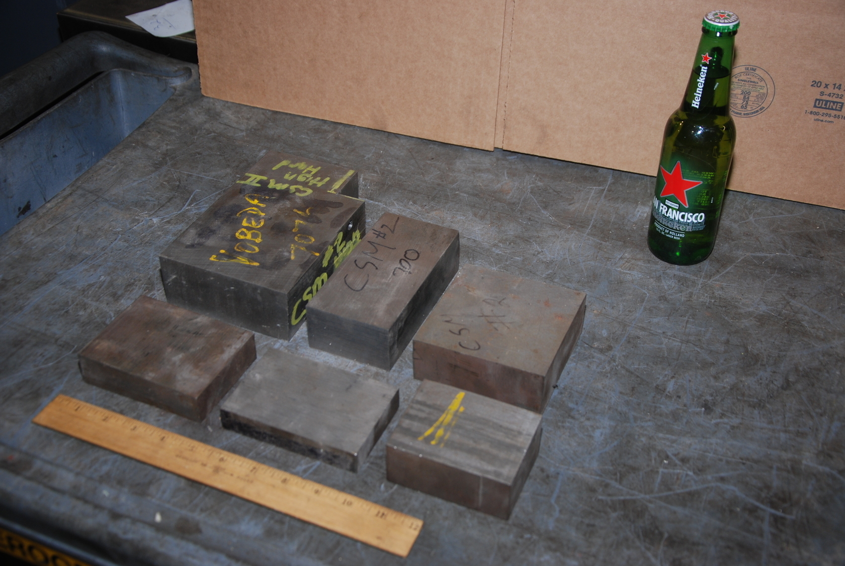 Lot of 6 steel Rectangular Bars for blacksmith anvil,47 lbs