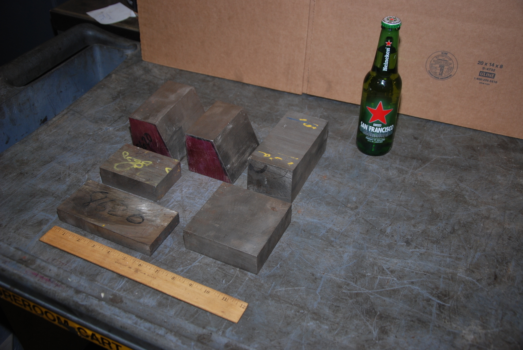 Lot of 6 8620 steel Rectangular Bars for blacksmith anvil,46 lbs